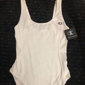 White Champion Body Suit